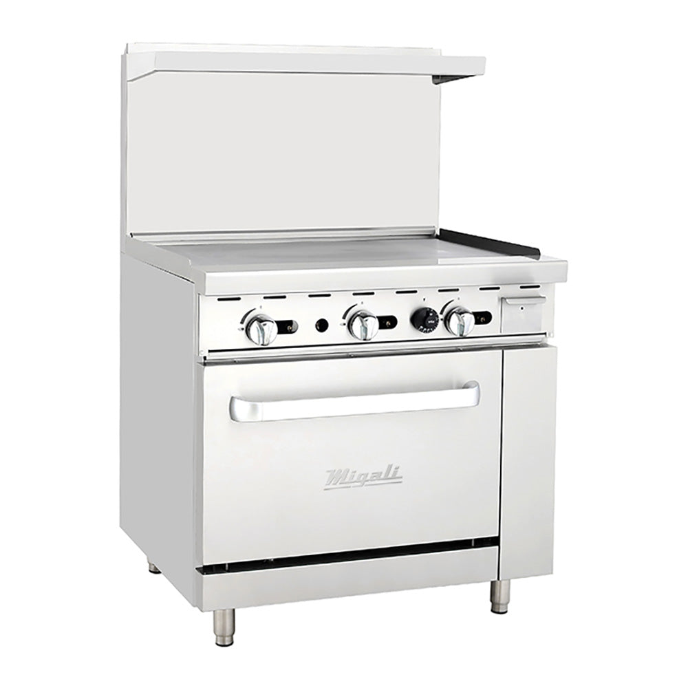 Serv-Ware SGR-2B-24G 36 2-Burner Gas Range w/ 24 Griddle – Pizza Solutions