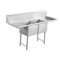 Serv-Ware D2CWP16202-18 68" Two-Compartment Sink