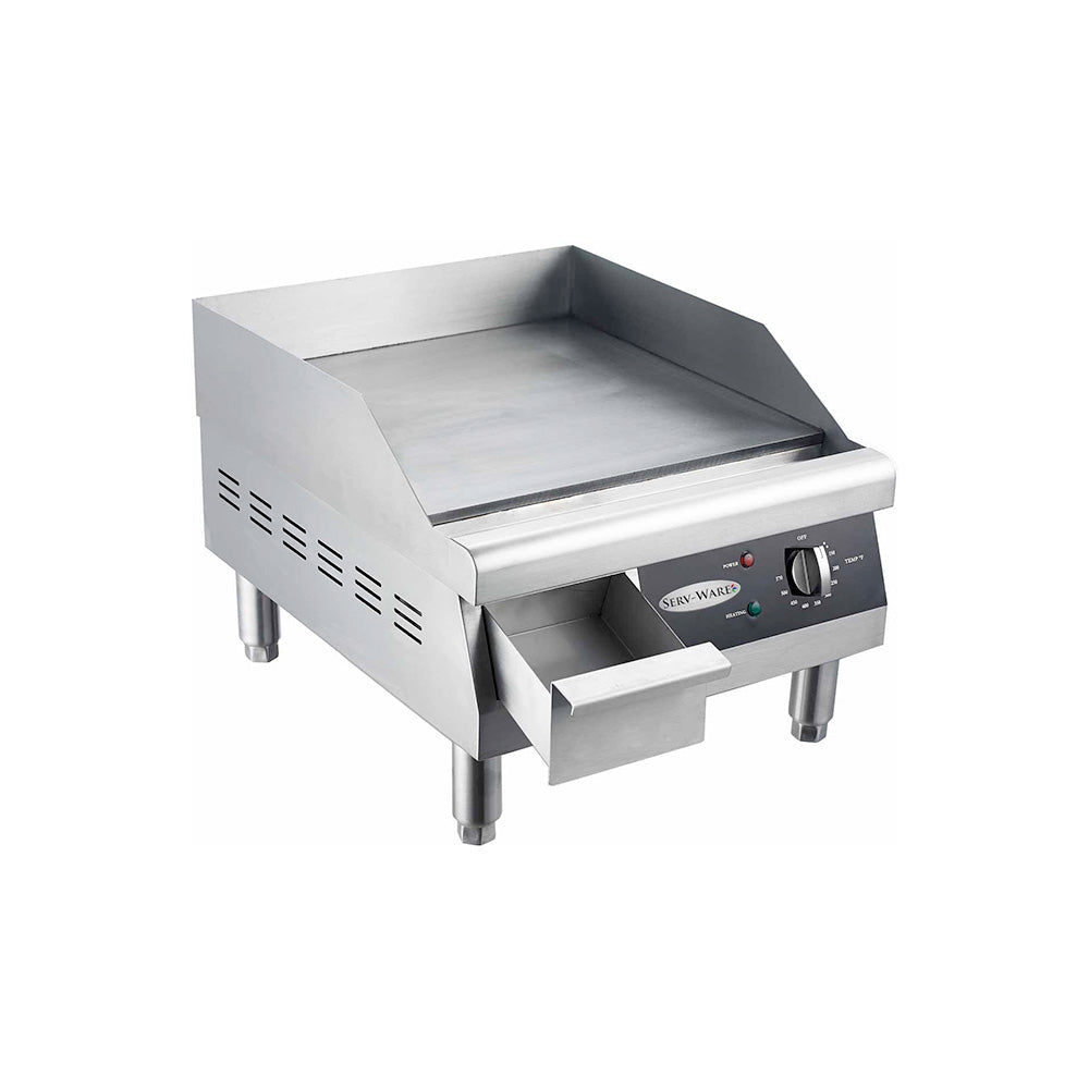 ServWare ETG16 16" Electric Thermostatic Countertop Griddle Pizza