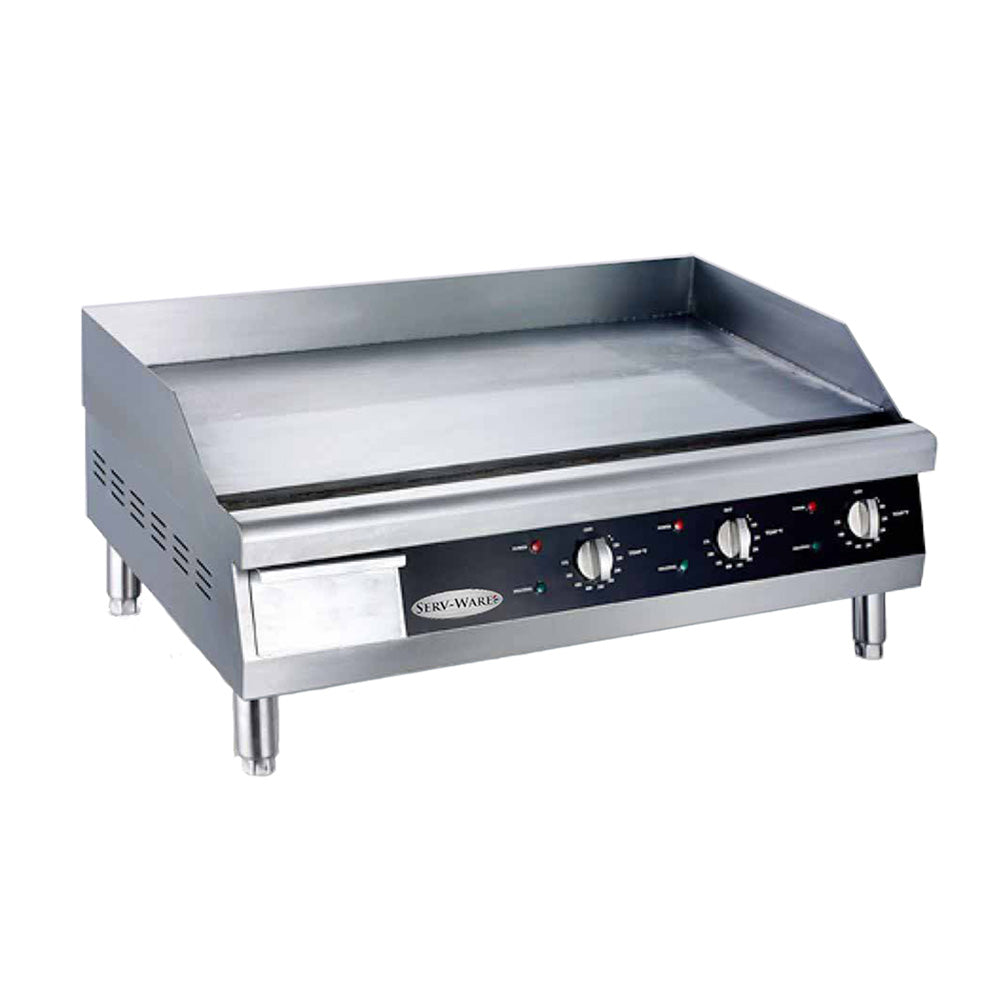 ServWare ETG36 36" Electric Thermostatic Countertop Griddle Pizza