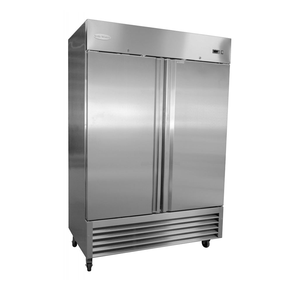 ServWare RR2HC Stainless Steel Two Door ReachIn Refrigerator Pizza